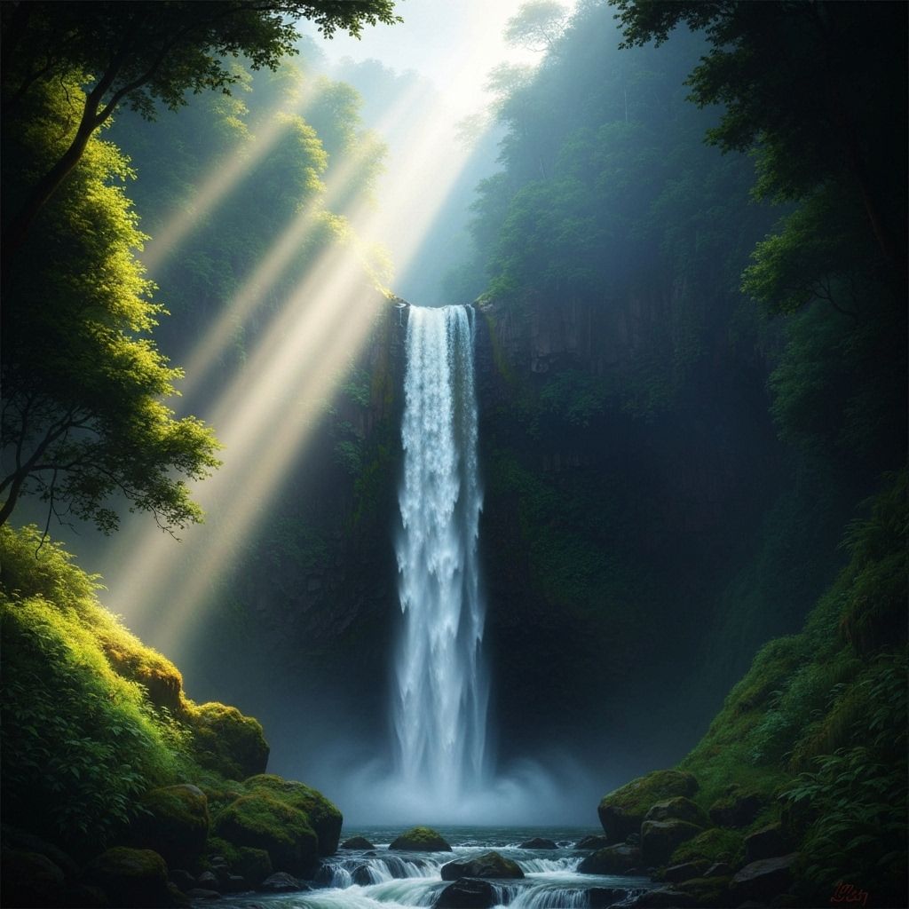 Cascading Waters: A Vertical Journey Through Nature's Power and Beauty